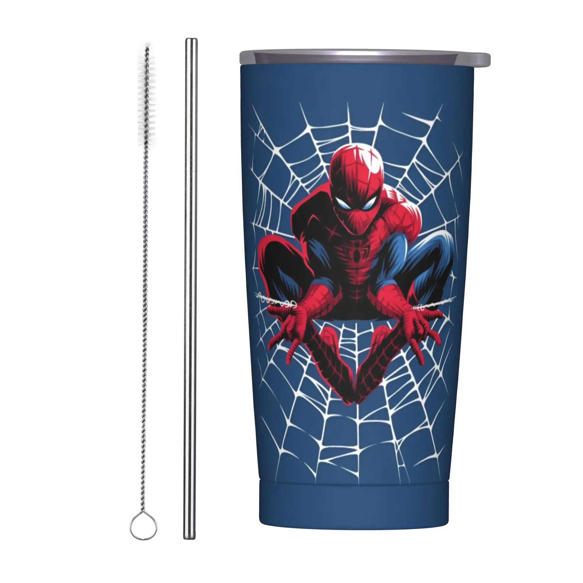 

Стакан с паутиной «Человек-паутина» с вакуумной изоляцией, кофейные чашки с супергероями, термос, кружки с двойными стенками, горячий и холодный напиток, 20 унций