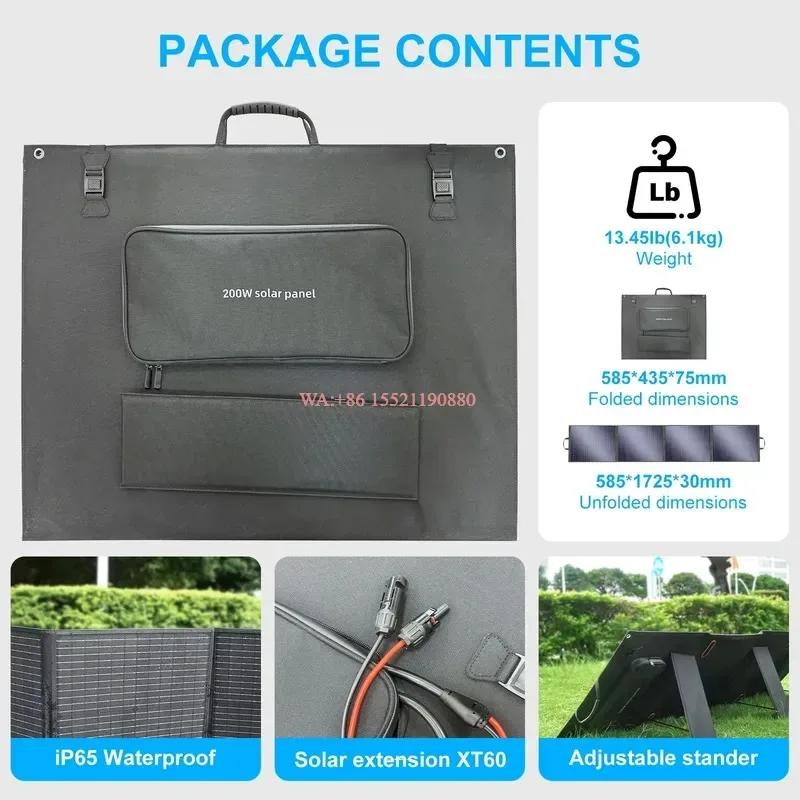 wmwmnu for SolarPlay 400W Foldable Solar Panel Monocrystalline 23.4 Percent High Efficiency ETFE Portable 6 Fold for RV