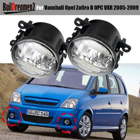 2 Pcs Car Left + Right LED Fog Light DRL Daytime Running Lamp H11 For Vauxhall Opel Zafira B 2005-2010 (Only Fit OPC CRX Model)