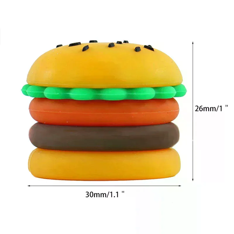 Wax Jar 5ml Creative Hamburger Shape Portable Silicone Smoke Oil Box Silicone Container Storage Box Silicone