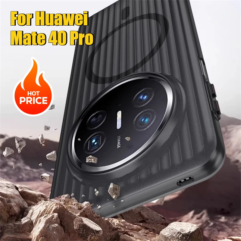 For Huawei Mate 40 Pro Corrugated Grating Magnetic Protective Case Mobile Phone