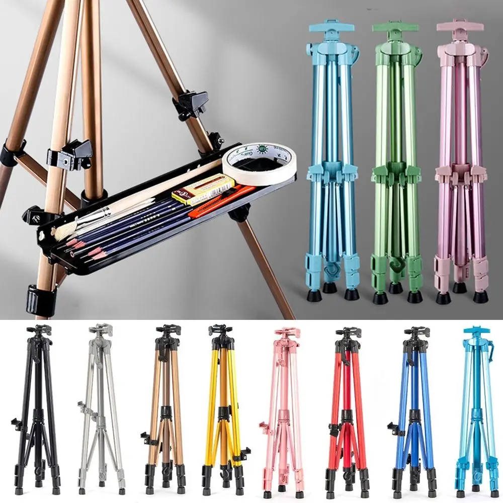 Painting & Sketch Colored Aluminium Easel Telescopic Height Durable Tripod Display Shelf Adjustable Painting Easel Shelf