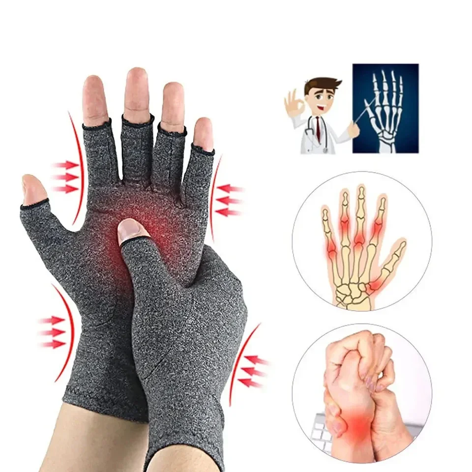 1 Pair Compression Arthritis Gloves Wrist Support Joint Pain Relief Hand Brace Women Men Therapy Wristband Compression Gloves