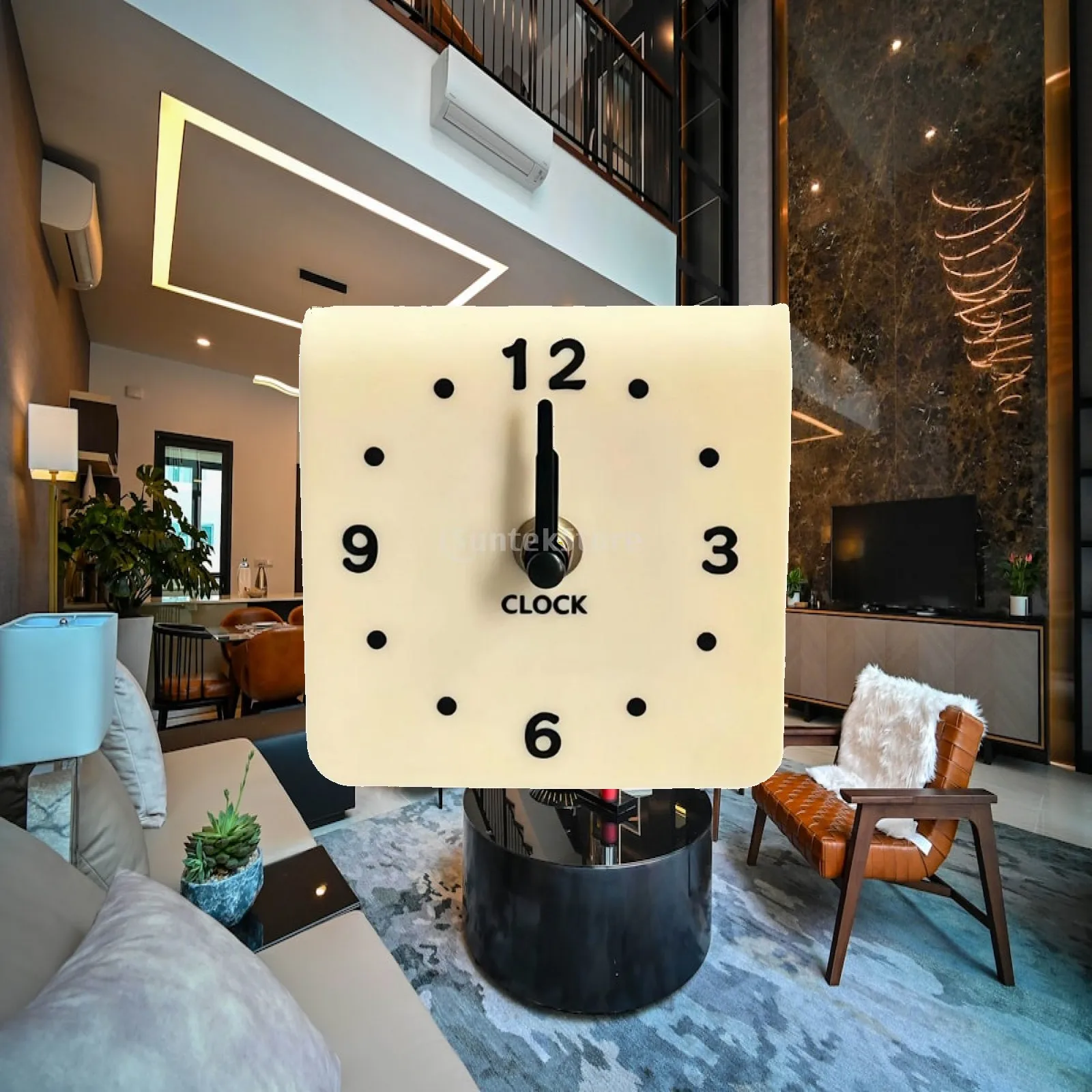 Silent Desk Clock Acrylic Material Creative Bedside Table Clock Modern Art Ornament for Living Room Shelf