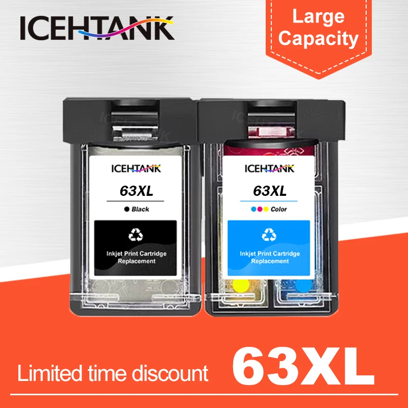 

Восстановленный картридж для принтера HP 63 63XL, hp Deskjet 1110 1112 2130 2131 2132 2133 2134 3630