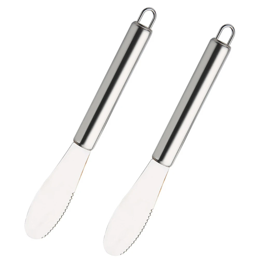 

2pcs Stainless Steel Cream Spreader Butter Spatula Cheese Spatula For Baking Pastry Cake Catering Use Smooth Surface