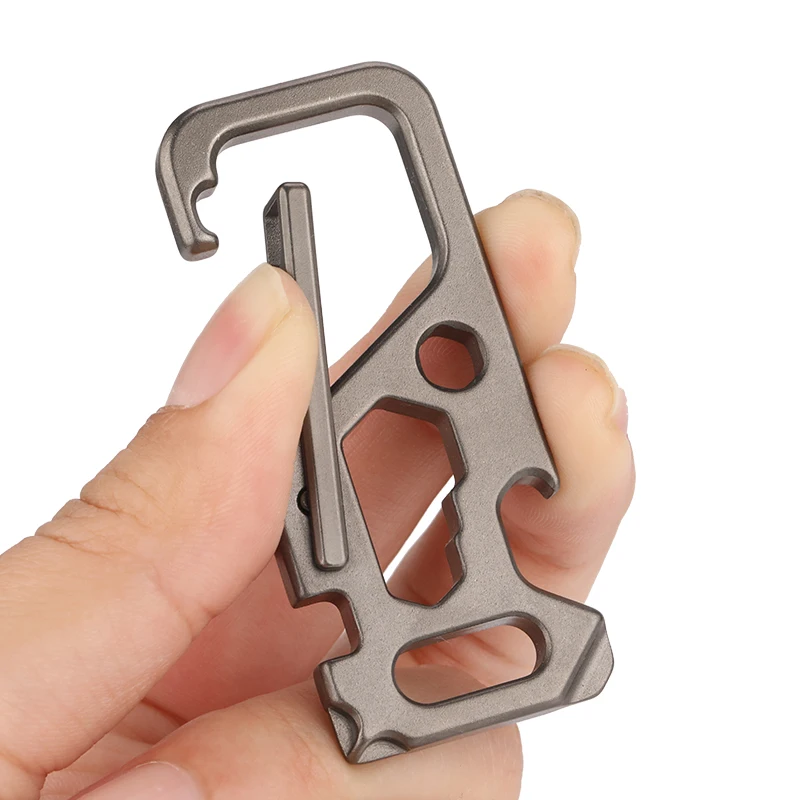 Useful Titanium Buckle Carabiner Keychain Key Ring Clip Hook Outdoor Ta6368