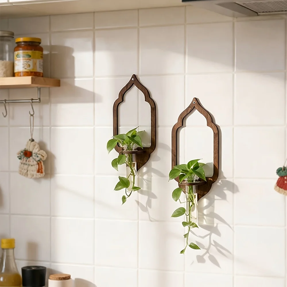 Wall Mounted Hydroponic Plant Container Indoor Wall Decoration Test Tube Hydroponic Flower Rack Air Plant Growth Container