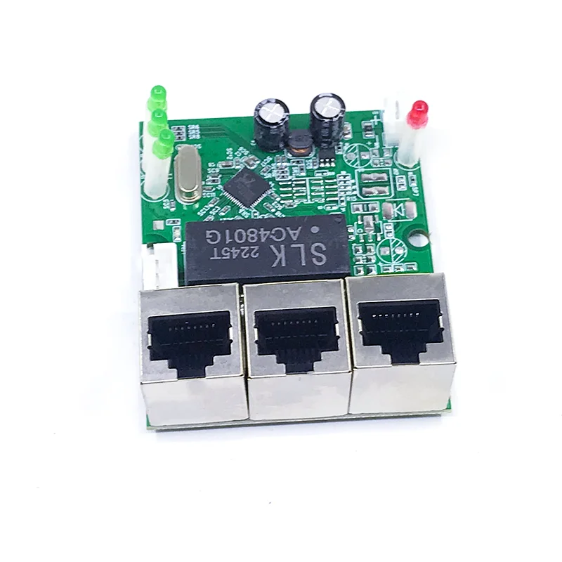 Mini PCBA Módulo de interruptor Industrial de 4 puertos, 10/100Mbps, 5V, 12V, 15V, 18V, 24V, protección contra rayos, 4KV, antiestático
