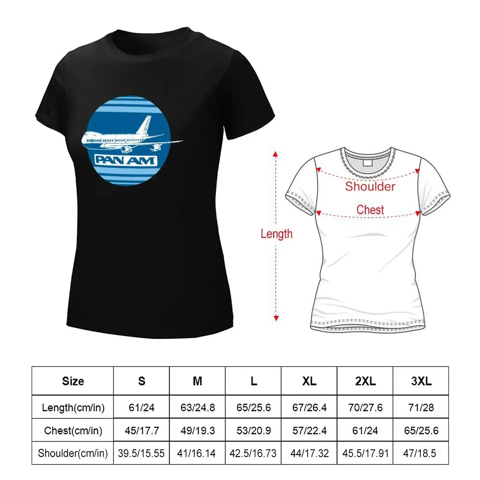 Pan Am Aeroplane T-shirt female korean fashion kawaii clothes t shirts for Women loose fit