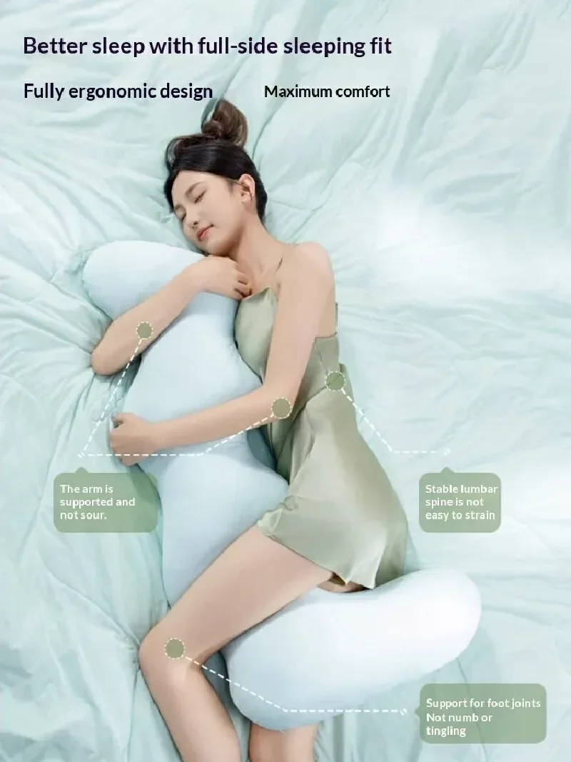 Generic Long Body Pillow Ice Cooling Leg Support Pillow Detachable Washable Side Sleeping Cushion For Adult Bedroom Use