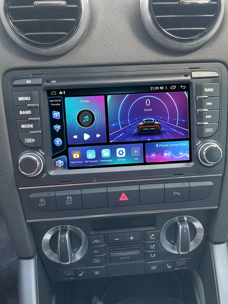 GEARELEC Android 14 Autoradio für Audi A4 2000-2008 7 " Kabelloses CarPlay Auto-Multimediaplayer Android Auto Autoradio GPS Stereo