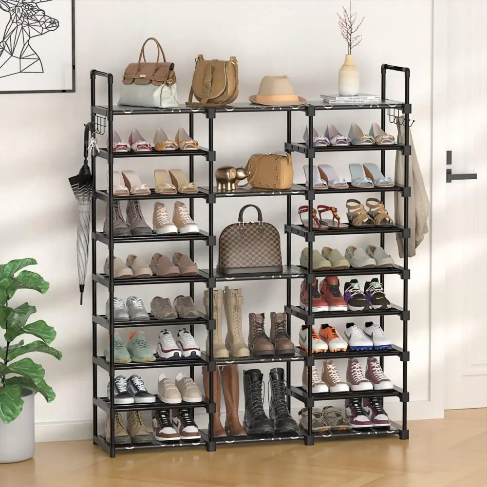 Multi-layer Shoe Storage Rack Space Saving Shoes Organizer Stand Holder With Hat Hanger Shoes Cabinet Home Living Room Furniture