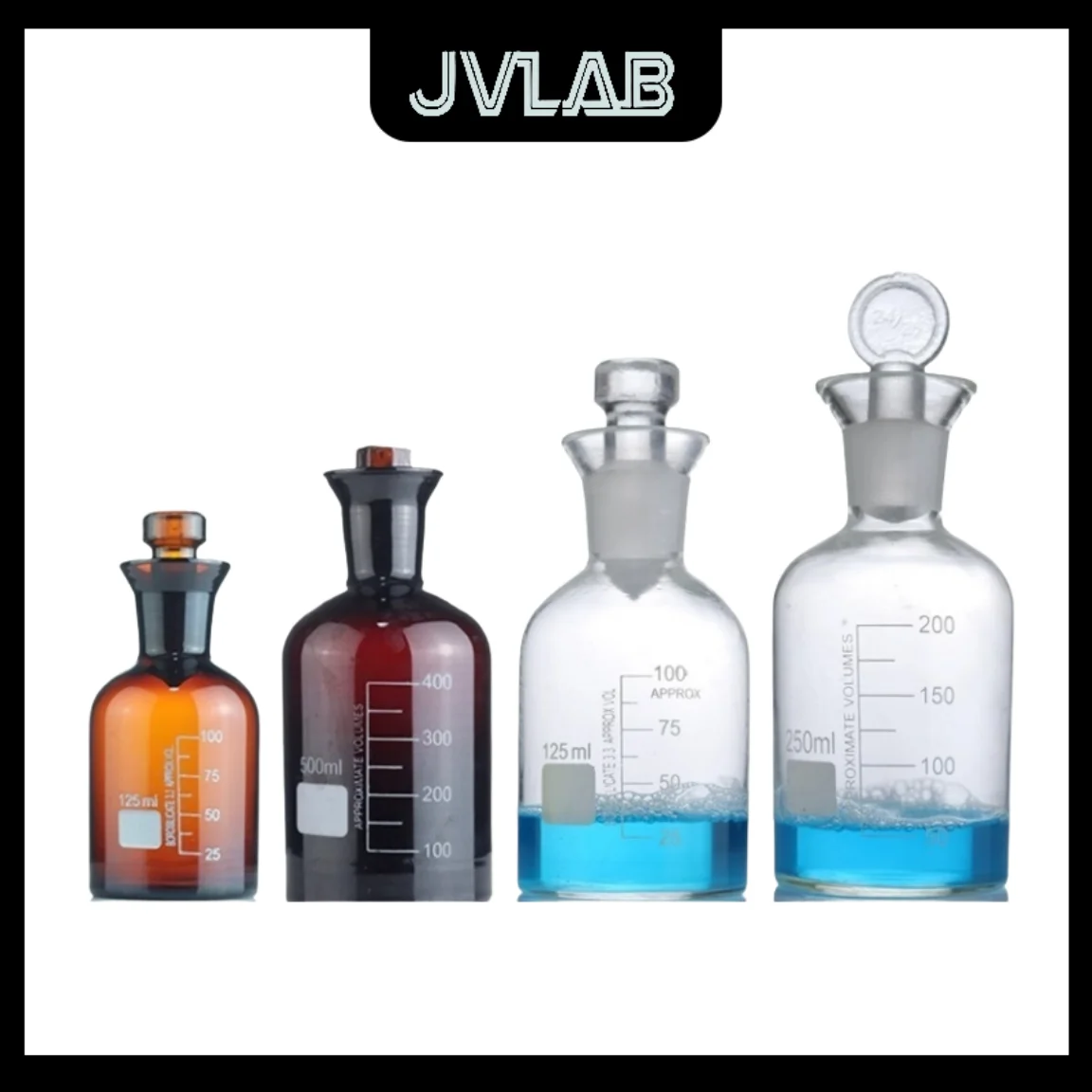 

Dissolved Oxygen Bottle Boro3.3 Dirty Water Bottle 75-1000ml Water Sampling Transparent Frosted Mouth Double Lid Scale JVLAB