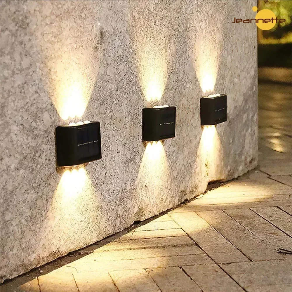 Lampada da esterno impermeabile a luce solare su e giù illuminazione luminosa lampada solare per giardino Street Landscape Step balcone Decor