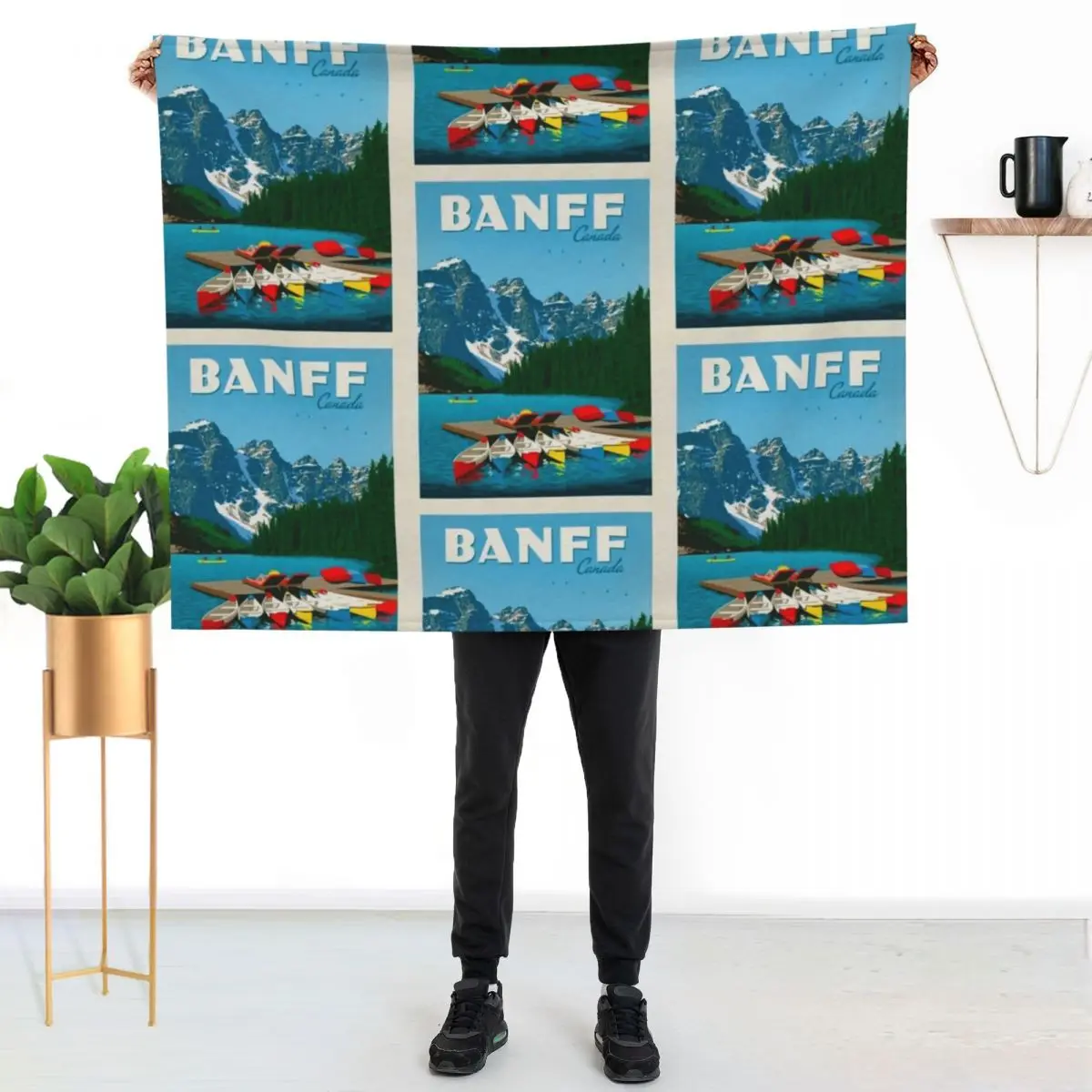 Banff Canada Throw Blanket Cozy Napping Blanket Gift for Mom Dad