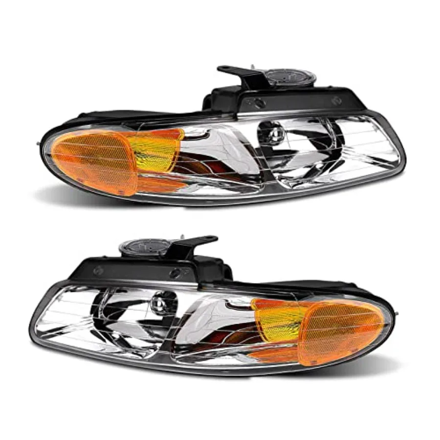 

Комплект фар (пара) для Dodge Grand Caravan и Chrysler Town & Country 1996-2000 годов, хромированный корпус, янтарный отражатель, без ламп