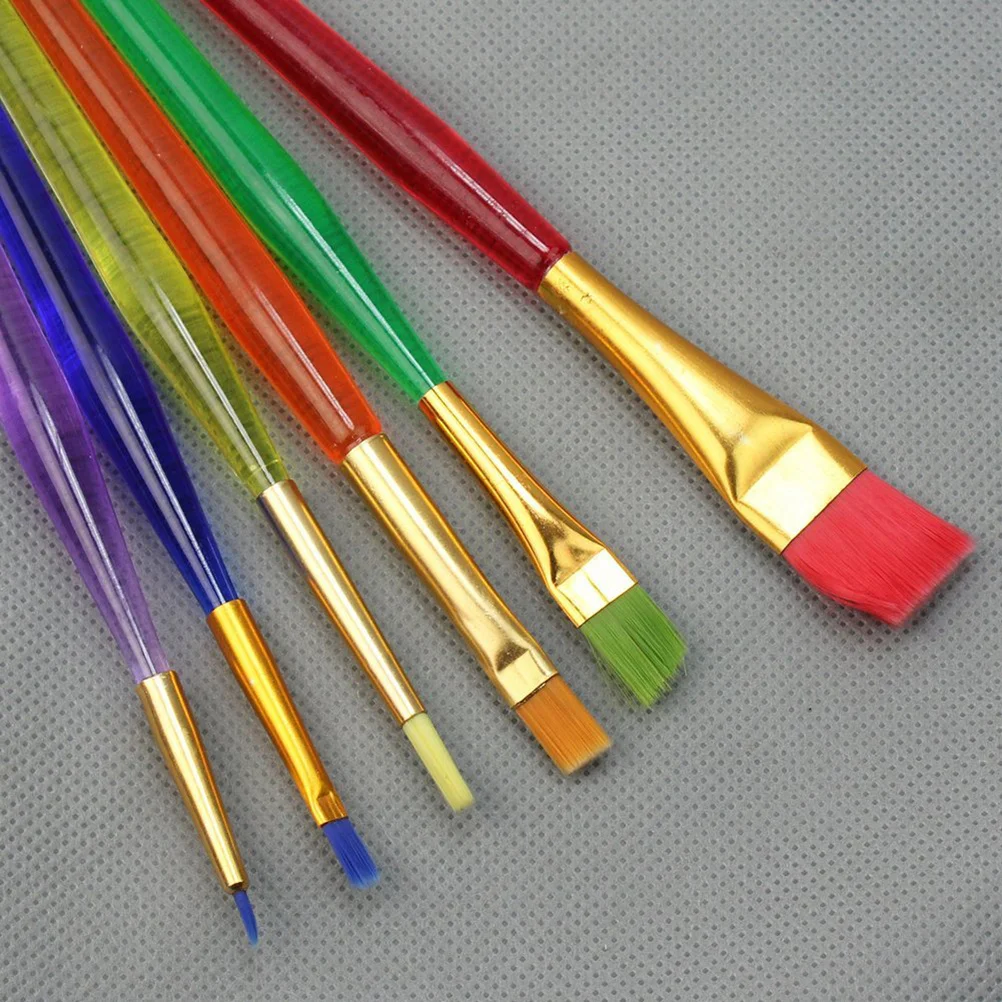 

6pcs Painting Brush Set 5.12-6.11Inch Art Brushes For Cake Icing Decor Diy Sugar Craft Fondant Dusting Tool Halloween