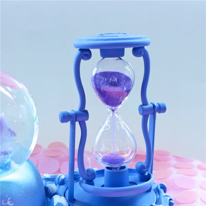 Dolphin Hourglass Timer Crystal Ball Music Box Glowing Home Desk Decoration Ball Unique Birthday