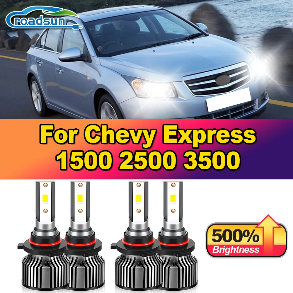 

40000LM CSP Chips LED Headlight Bulbs 240W Front Lamps 12V 6000K White Car Lights For Chevy Express 1500 2500 3500 1996-2022