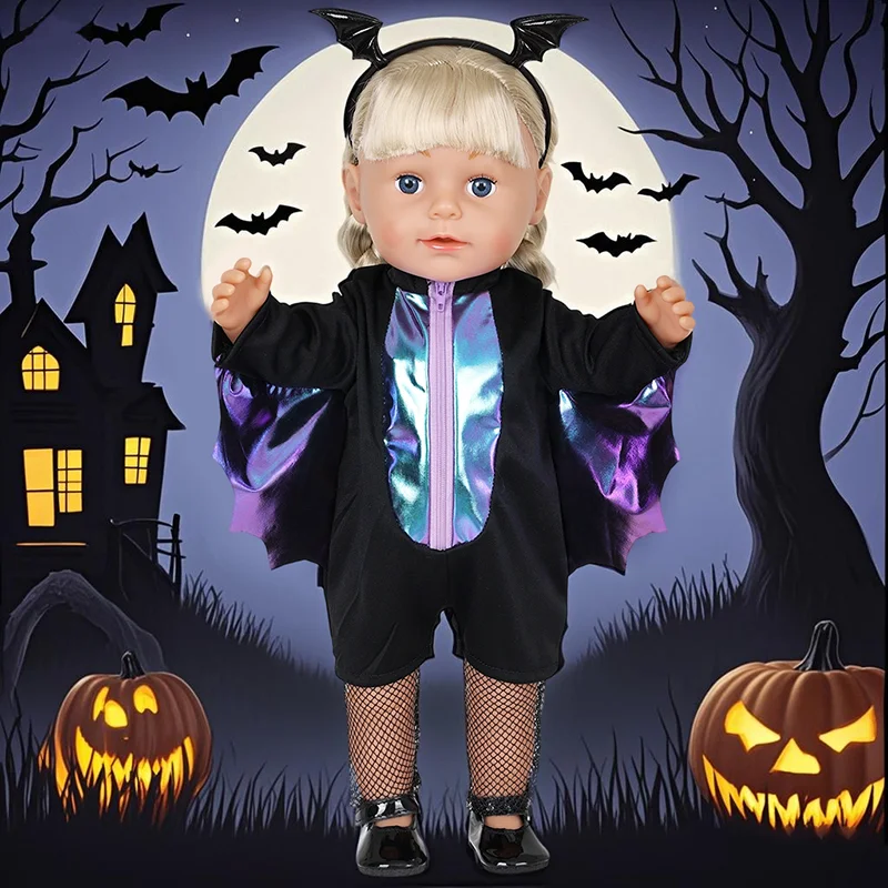 Doll Clothes Set for 16-18inch Baby Doll Halloween Clothing Gifts Reborn Baby Doll Holiday Gift Dress Up Games for American Doll