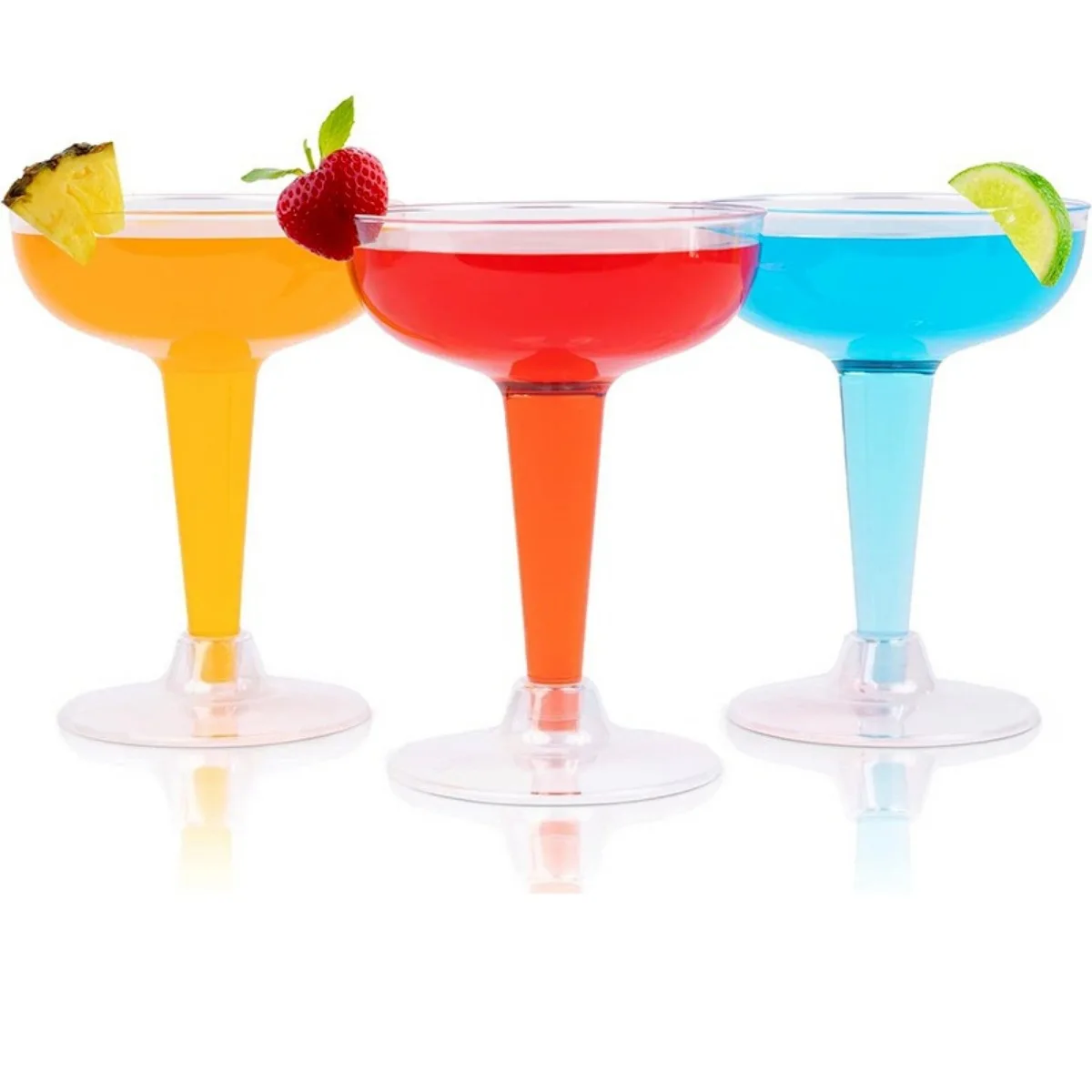 

10pcs Elegant Hard Plastic Margarita Cocktail Glasses Daiquiri Martini Glasses for Weddings Birthdays Christmas Outdoor Parties