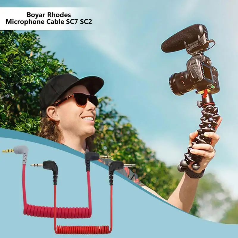 Cable adaptador de Audio TRS a TRRS para BOYA Rode SC7/BOYA Rode SC2, adaptador de Cable de micrófono ajustable, 3,5mm, 3,5mm