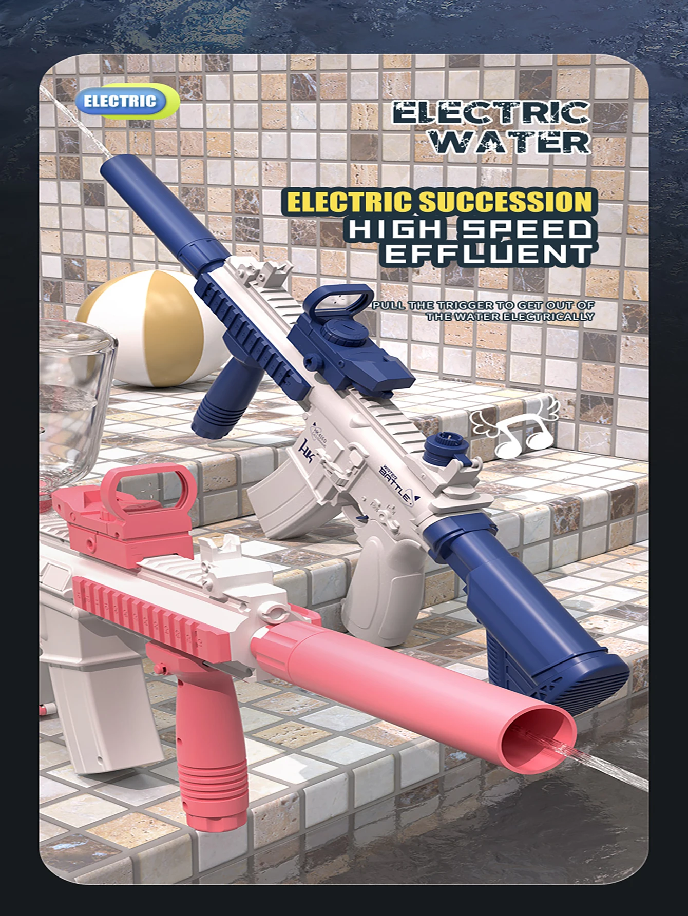 Pistola ad acqua elettrica Pistola ad acqua con portata fino a 32 piedi, giocattoli per feste in piscina estiva all'aperto, regalo per bambini