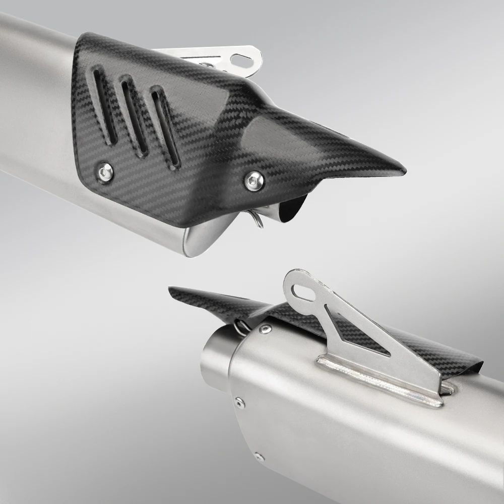 Full Set System Motorcycle Exhaust Carbon Cover Muffler Front Link Pipe Escape For FORZA300 FORZA350 2021-2022