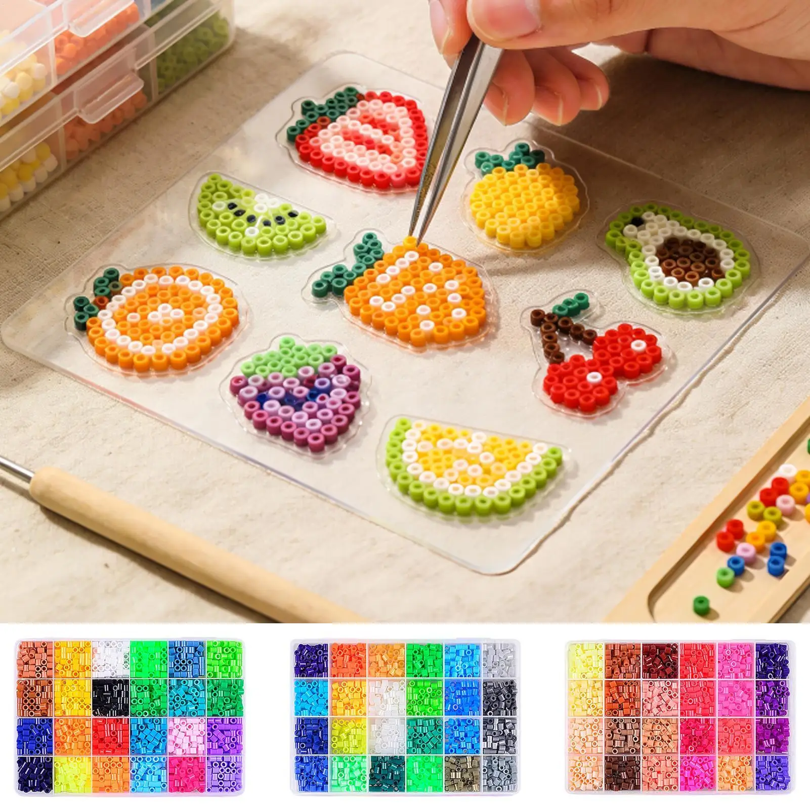 Melty Beads 24-Color DIY Crafting Supplies Pixel Art And Craft Teens Adults Hobbyists Home Studio Workshop Classroom School