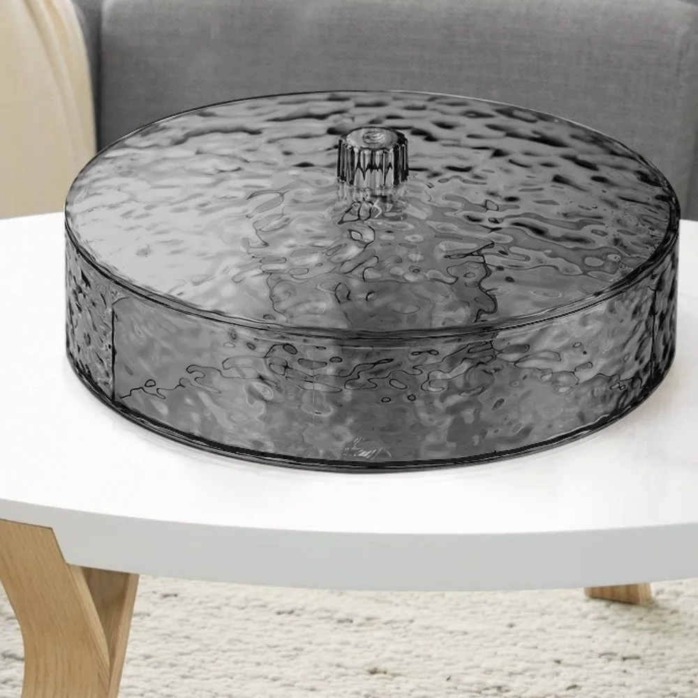 

Plastic Dried Fruit Tray Divided Compartments Transparent Snackle Box Container Multi-Purpose with Lid Candy Platter