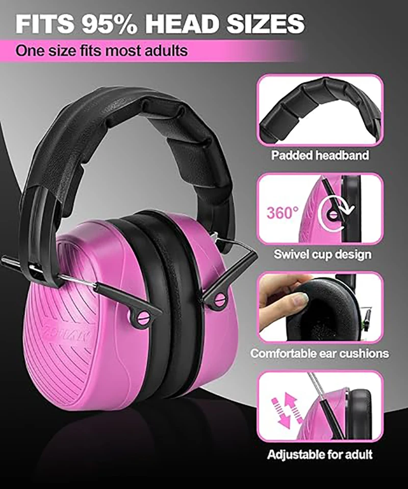 ZOHAN Earmuffs Shooting Ear Protector Hear Protection Passive Muffs Safety Noise Reduction Cancelling Headphone NRR28db