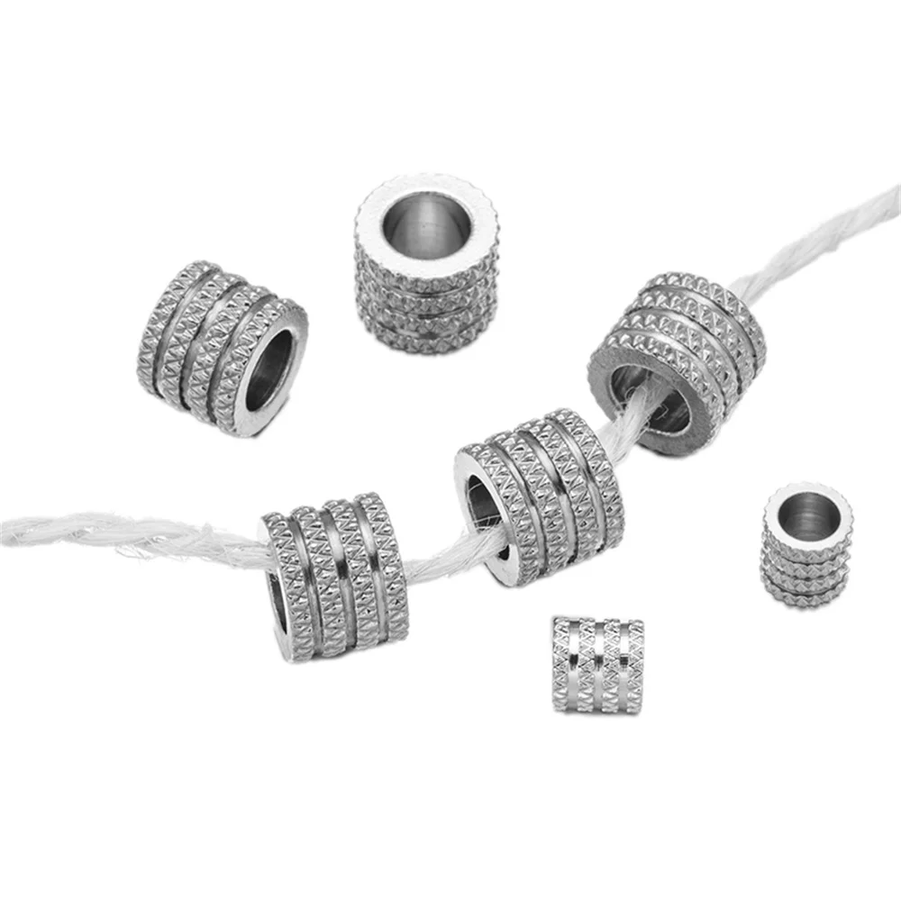 10pcs Stainless Steel Large Hole Tube Spacer Beads for DIY Charms Bracelet Necklace Jewelry Craft Making Findings Supplies