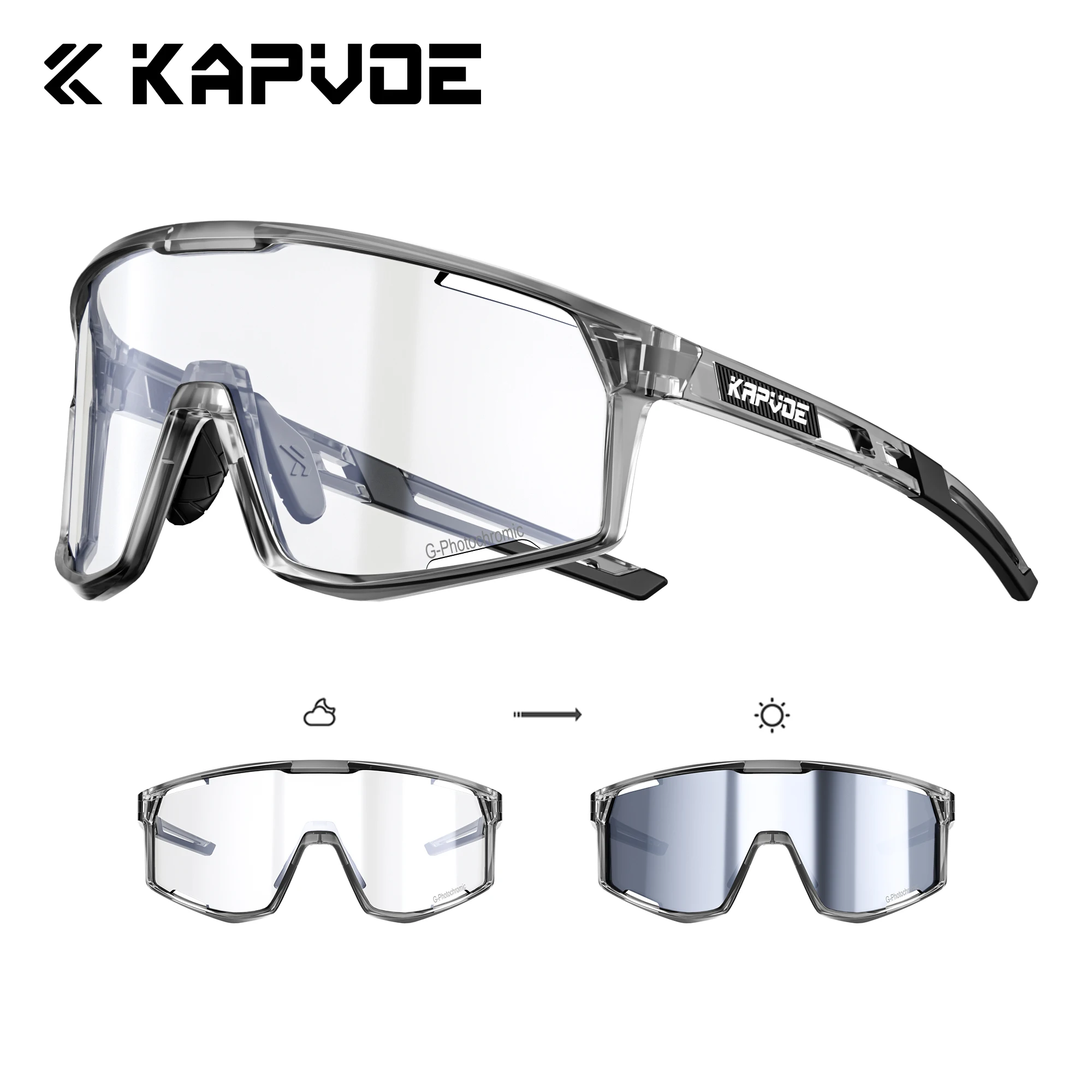 Kapvoe Nieuwe Outdoor Meekleurende Fietsen Zonnebril Mannen Vrouwen MTB Bril UV400 Fiets Brillen Sport Wandelen Racefiets Bril
