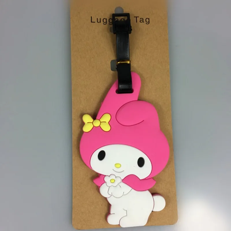 Funny Hello Kitty Luggage Label Cute Cinnamoroll Melody Luggage Tag Cartoon Suitcase ID Address Holder Baggage Boarding Portable