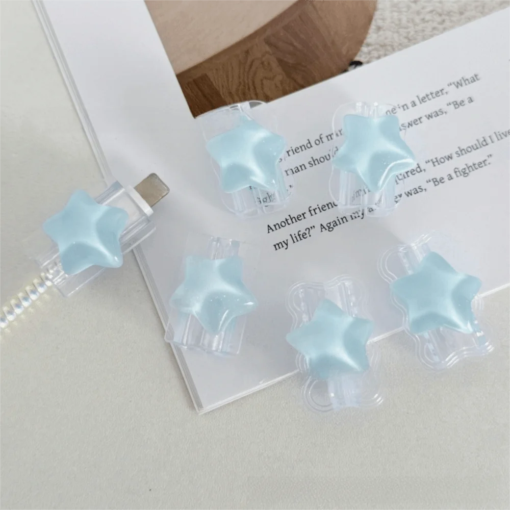 كوريا نمط ثلاثية الأبعاد المحيط نجوم حامي غطاء لطيف المحمولة الملحقات شحن غطاء الحبل لحماية شاحن أبل 18/20 واط #3