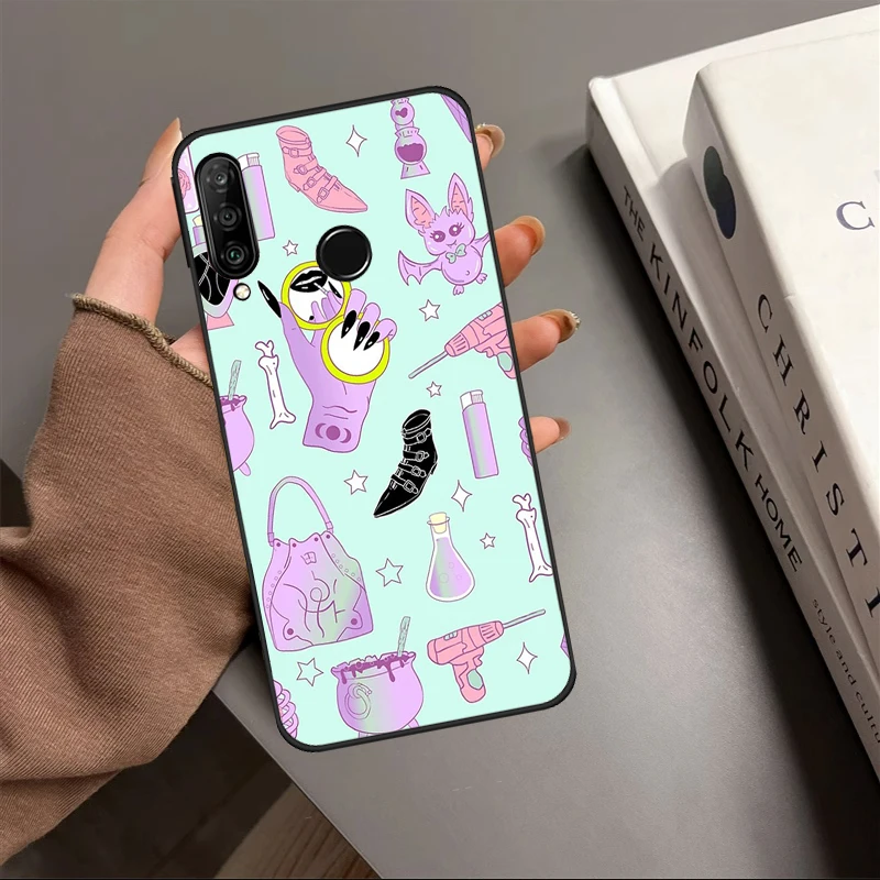 Funda de colores Pastel Goth Witchy para Huawei Nova 11i 8i 3i 5T 9 10 SE Y60 Y61 Y70 Y90 P40 Lite P60 P30 Pro P Smart 2019