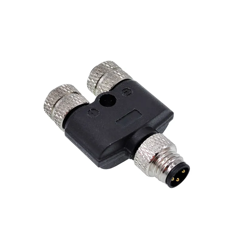 M8 Y-branch 3-way Sensor connector male to female pipe conversion plug 3pin 4pin waterproof connectors image 2