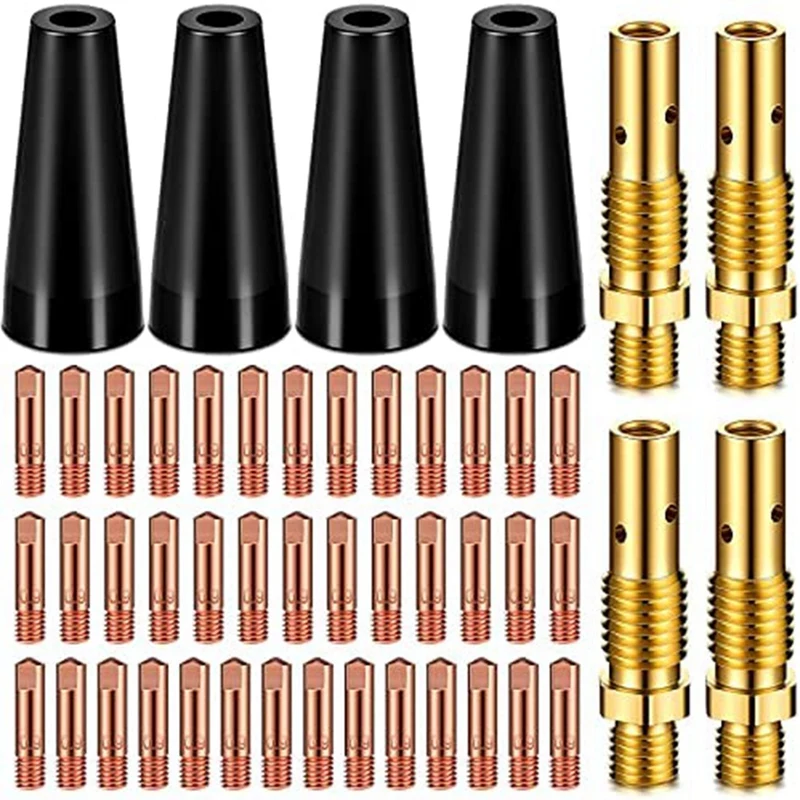 

48Pcs Flux Core Gasless Nozzle Tips Kit KP1939-1 Flux Welder Contact Tips Gasless Nozzle Gas Diffusers