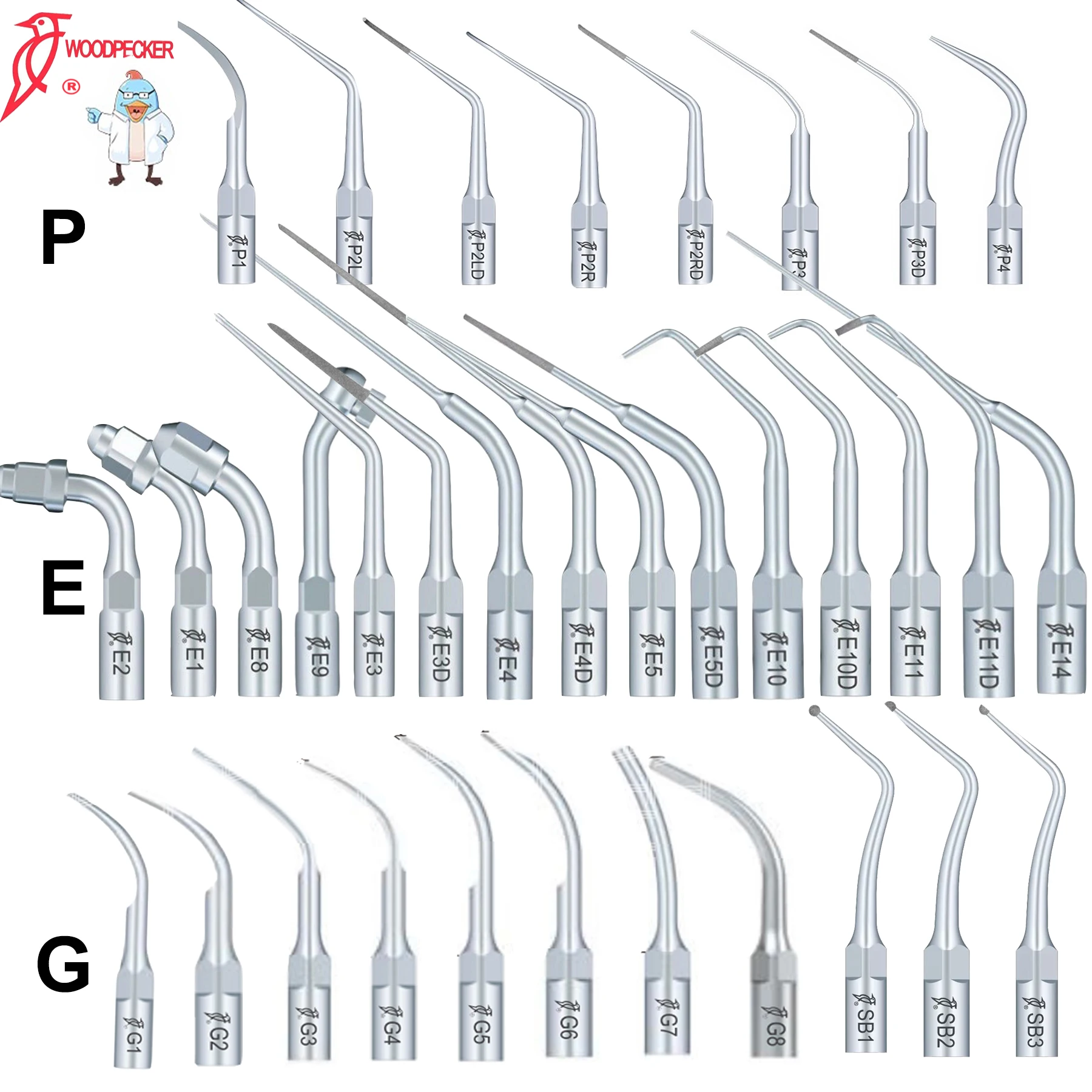 Woodpecker Dental Ultrasonic Scaler Tips Dental Products Dentist Instruments Dentistry Medical Accessories Fit EMS UDS Scaler