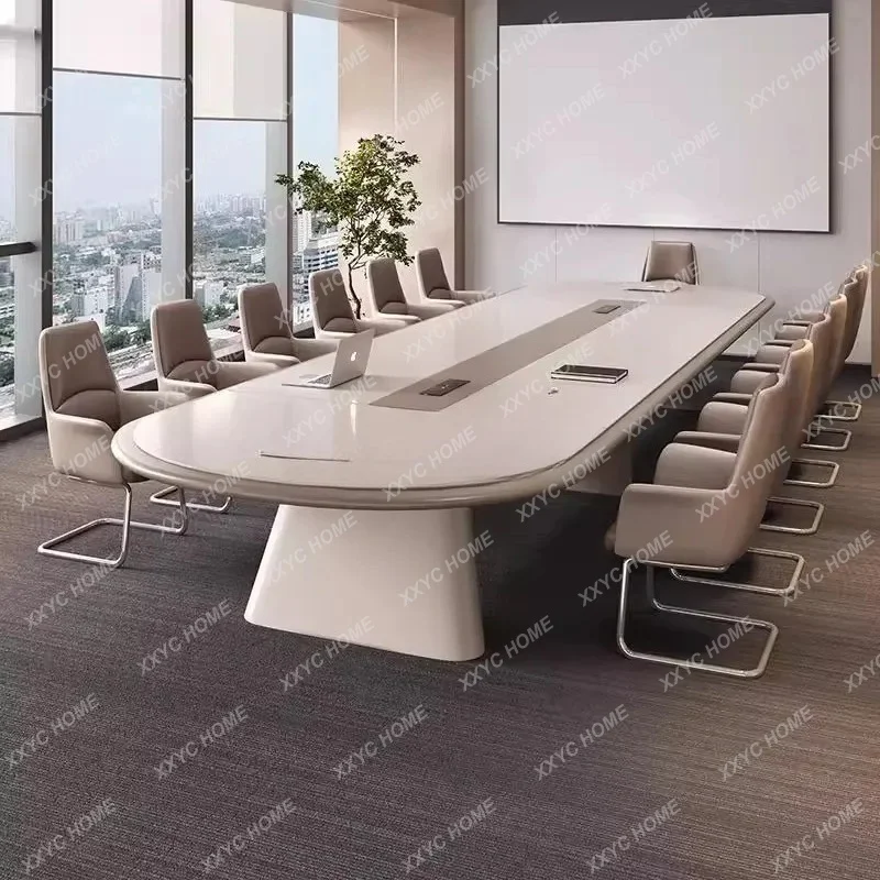 

L Painted Large Oval Conference Long Table Modern Simple Conference Room Workbench Office Conference Table