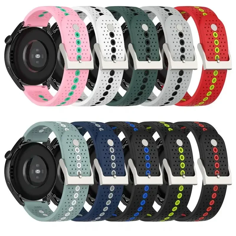 

Silicone Strap For Samsung Galaxy watch 3/4 40 41 42 44mm Sport Strap for Gear S2 Classic/Gear Sport/Imilab kw66/YAMAY SW022