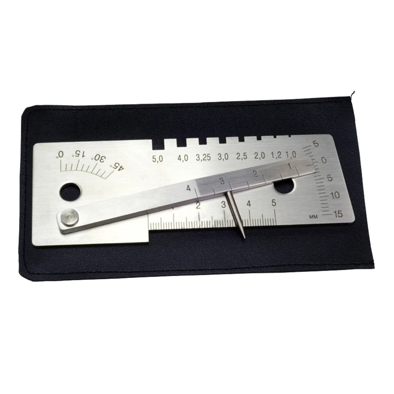 Universal Welding Gauge Metal Steel 45 Degree Measuring Tools Welders Measurer Compact Size 130x50x16mm/5.1x2.0x0.63in