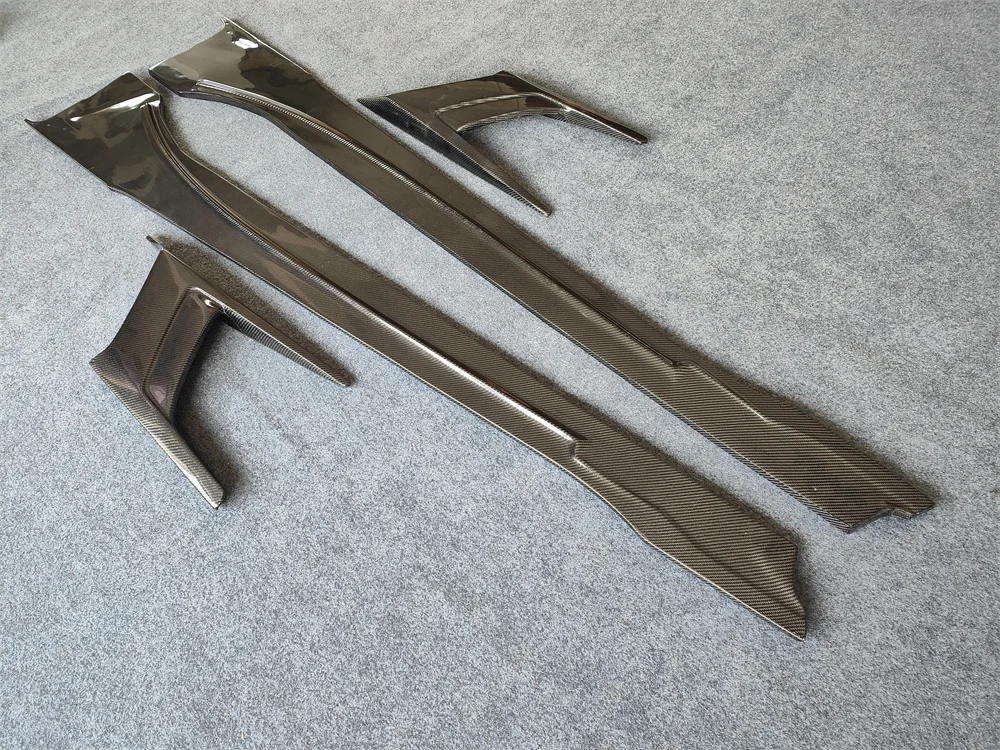 Высококачественные боковые юбки из углеродного волокна, комплект кузова для автомобильных аксессуаров в стиле I8 TC