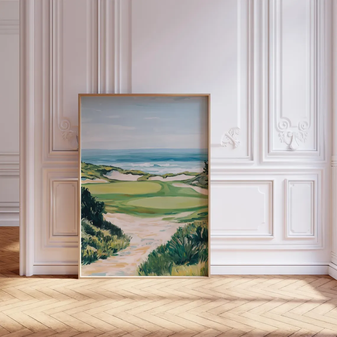 Watercolor Golf Print | Scenic Golf Landscape Poster Golf Art Print | Golf Poster Golf Office Wall Decor | Watercolor Golf Cours image 4