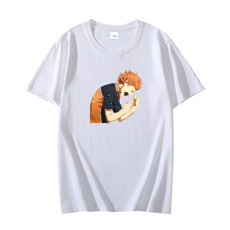 Haikyu Shoyo Hinata t shirt for men Short Sleeve Anime Manga Haikyuu Cotton T-shirt graphic t shirts Summer Men's clothing