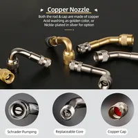 1P A/V Valve Stem Extender - Copper 45°/90°/135° Bicycle Schrader Nozzle for Motorcycle, E-Bike & Car