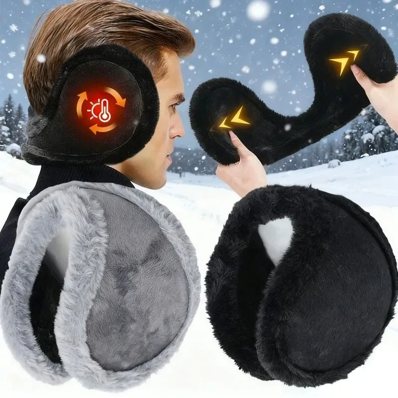 Thicken Winter Earmuffs Unisex Fleece Warmer Plush Cloth Ear Muffs Cover Earlap Protector Cold Weather Outdoor Thermal Earmuffs