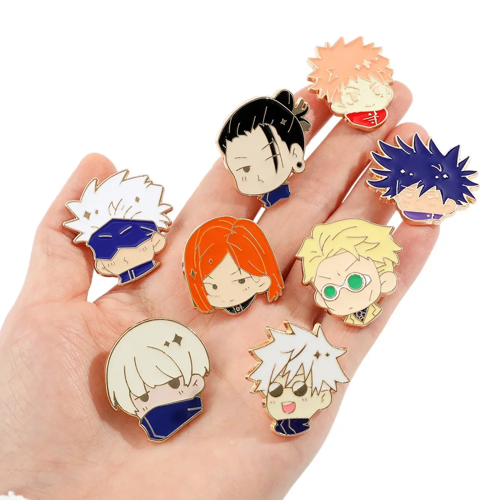 Брошь в стиле аниме Jujutsu Kaisen, милый мультфильм Itadori Yuji Gojo Satoru, сумка, аксессуары, значок из сплава металла, булавка для коллекционных сумок
