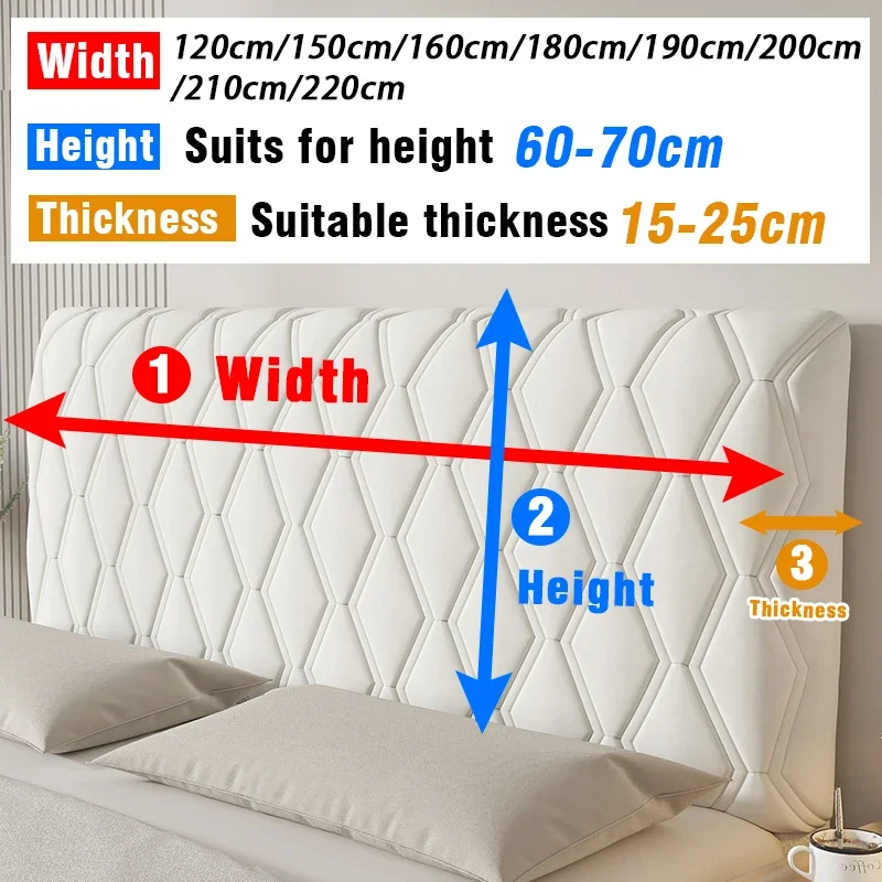 Thickened Bed Headboard Slipcover Soft Smooth Stretch Bed Spread Backrest Anti-collision Bedhead Cover Dust Protector Washable - view 2